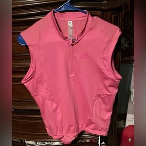 Brand new women’s pink 1x adidas sleeveless full zip up vest!